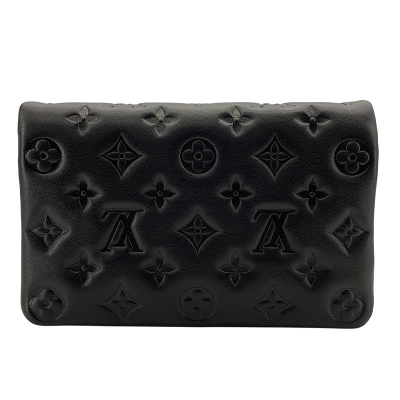 Louis Vuitton Pochette Coussin M82116 Noir Embossed Lambskin Shoulder Bag