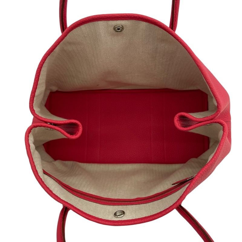 HERMES Garden Party PM Bougainvillea Handbag with Silver Hardware