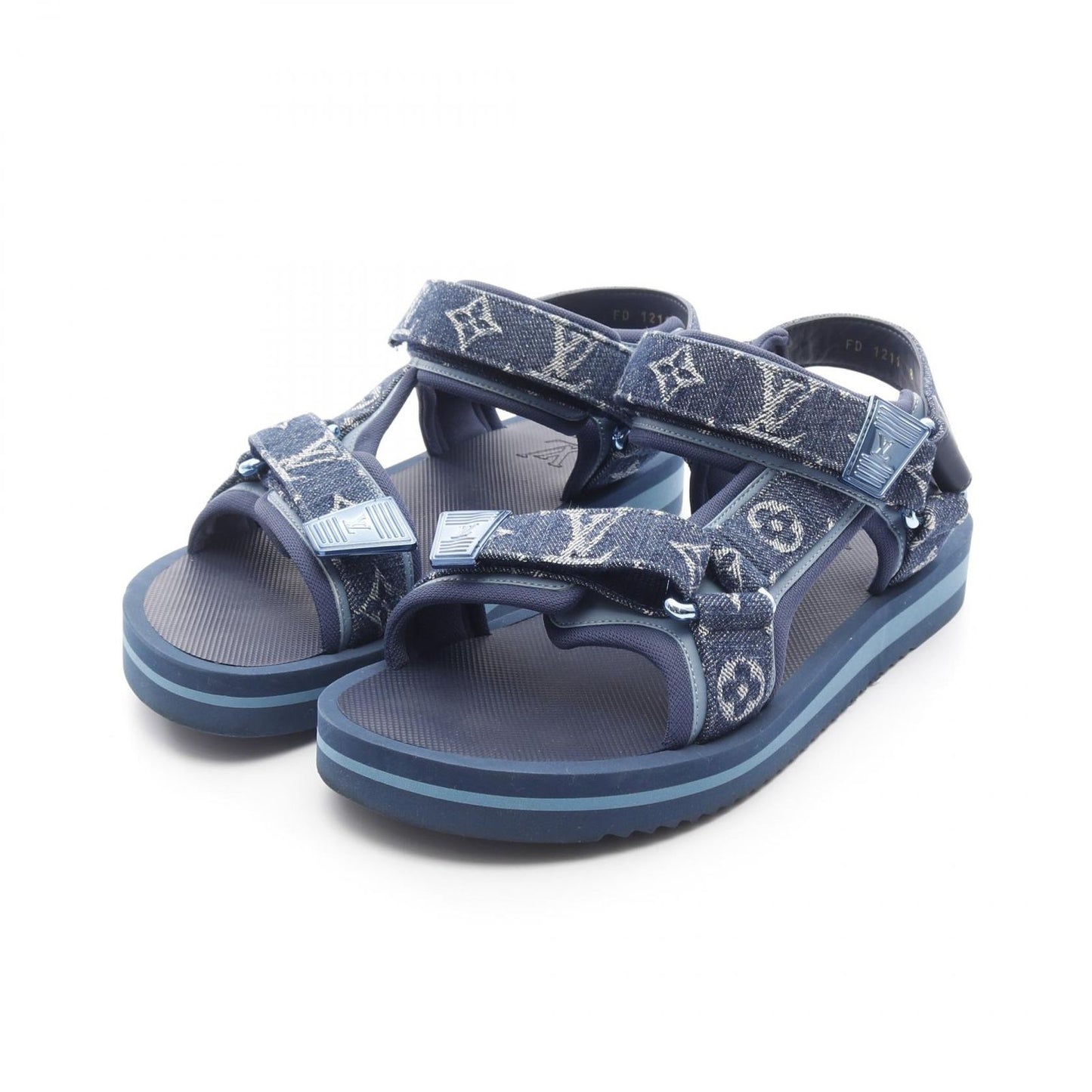Louis Vuitton Panama Line Monogram Denim Sandals - Navy Blue