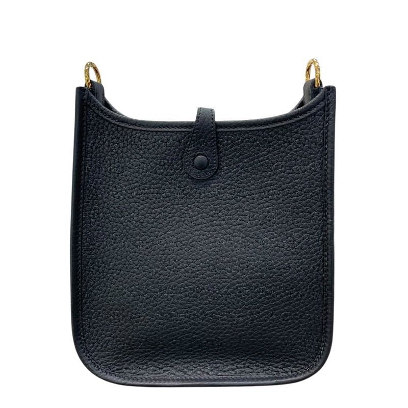 HERMES Evelyne TPM Black Togo Leather Shoulder Bag with Gold Hardware
