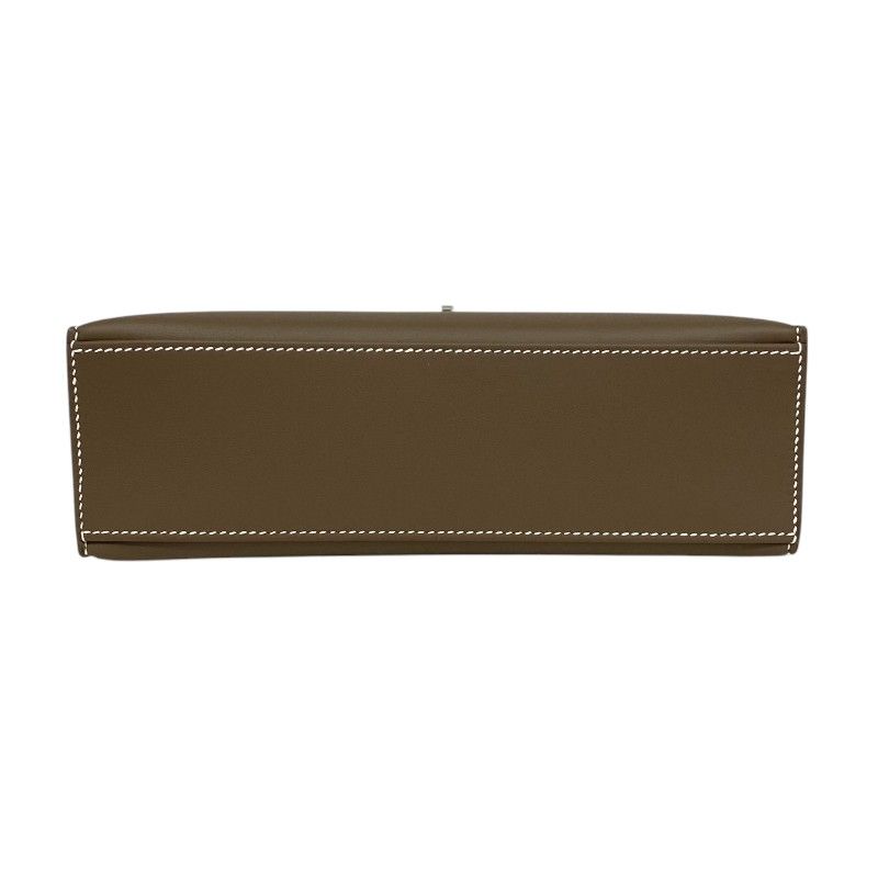 HERMES Kelly Pochette W刻 in Etoupe with Silver Hardware - Pristine Condition