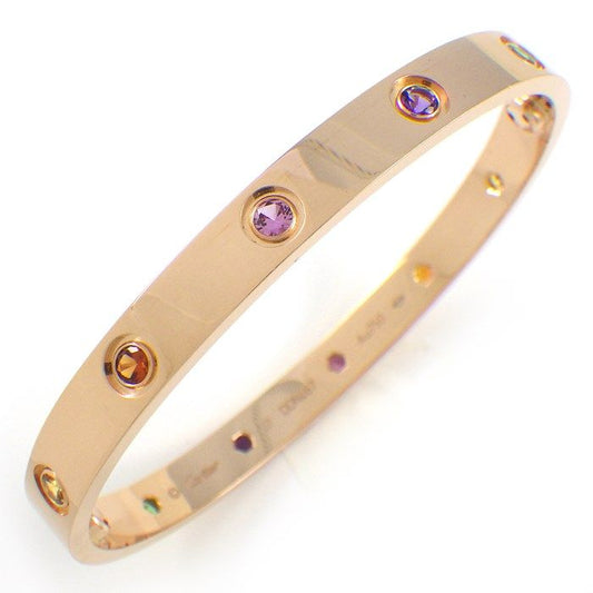 Cartier Love Bracelet with Multicolored Stones in K18 Pink Gold