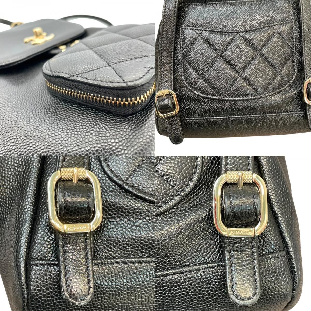 CHANEL Matelassé Backpack AS3530 in Black Caviar Leather
