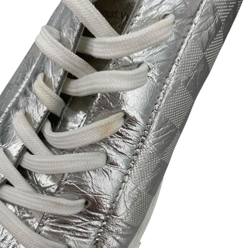 Louis Vuitton Tattoo Line Metallic Low-Cut Sneakers - Silver, UK9.5