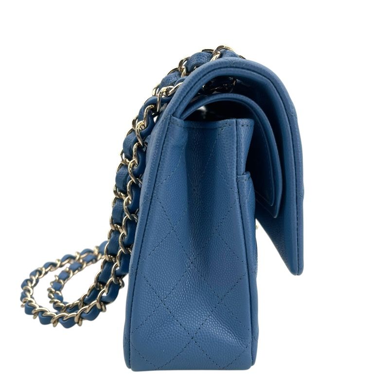 CHANEL Matelassé 25 Light Blue Caviar Skin Shoulder Bag