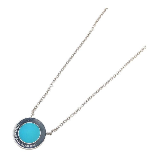 Tiffany & Co. T Circle Necklace in 750WG with Turquoise