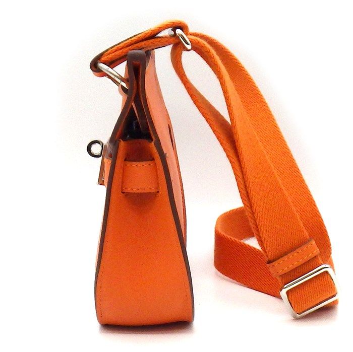 HERMES Mini Gypsière Shoulder Bag - Orange Swift Leather, 2023