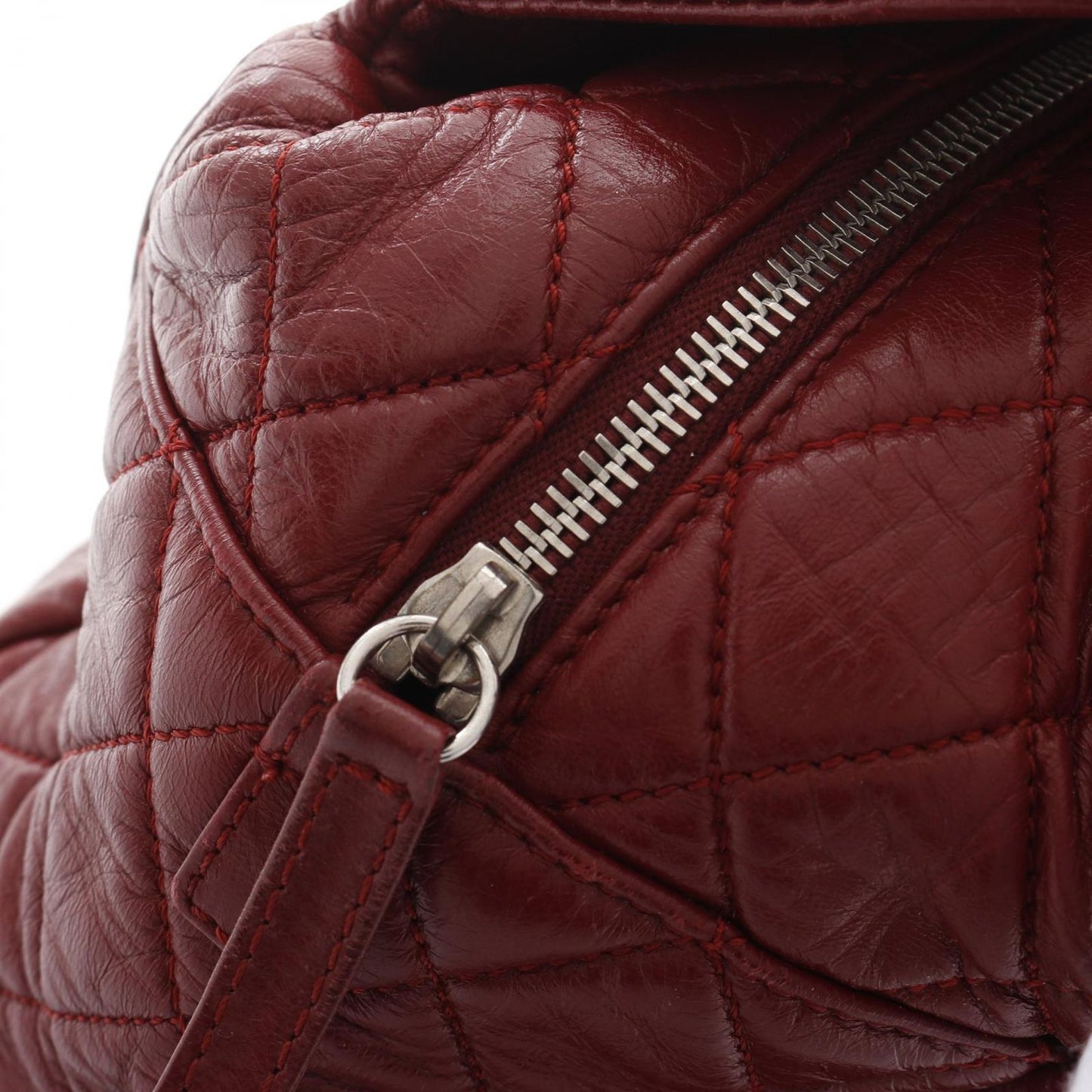 CHANEL Coco Mark Matelassé Shoulder Bag - Red Calfskin