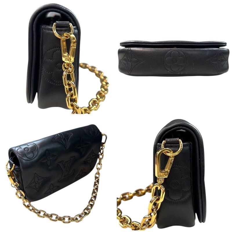 Louis Vuitton Wallet-On-Strap M81398 in Black Bubblegram