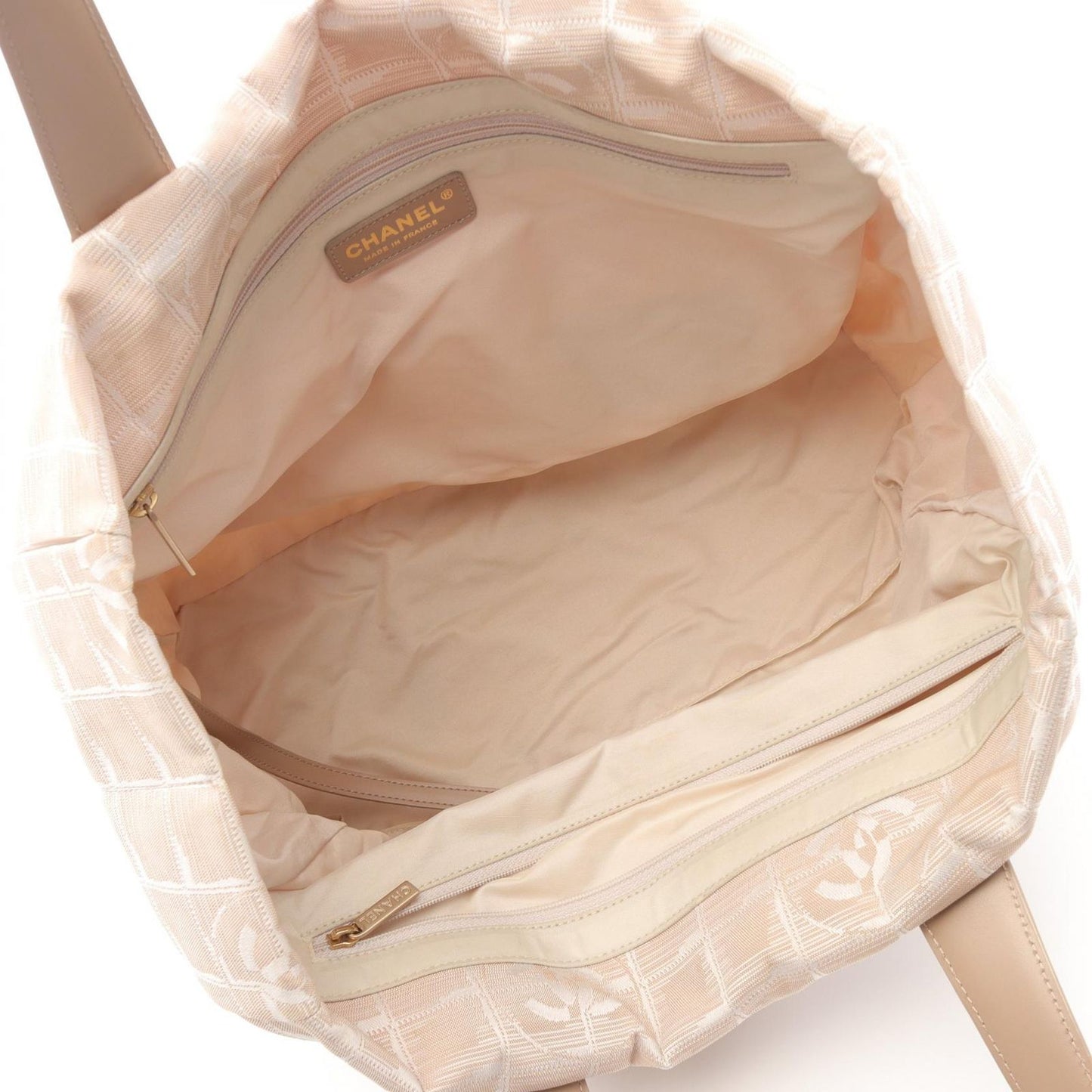 CHANEL Beige Leather New Travel Line MM Tote Bag - Timeless Elegance