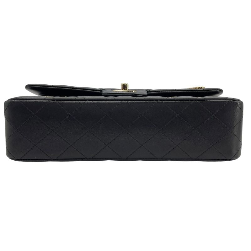 CHANEL Matelassé 25 Wappen Black Lambskin Shoulder Bag