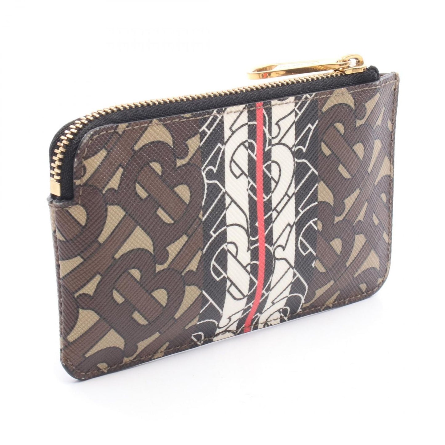 BURBERRY TB Monogram Coin Case - Exquisite Brown PVC Canvas