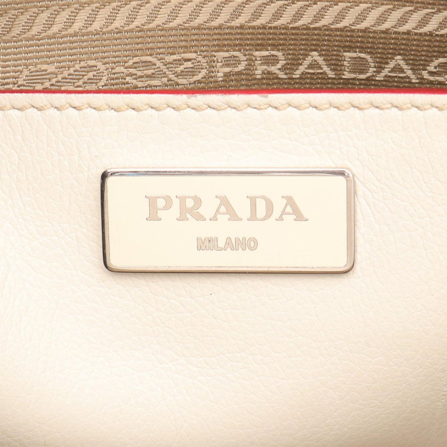 PRADA Glace'Calf Scam Handbag - Exquisite Ivory Leather & Suede