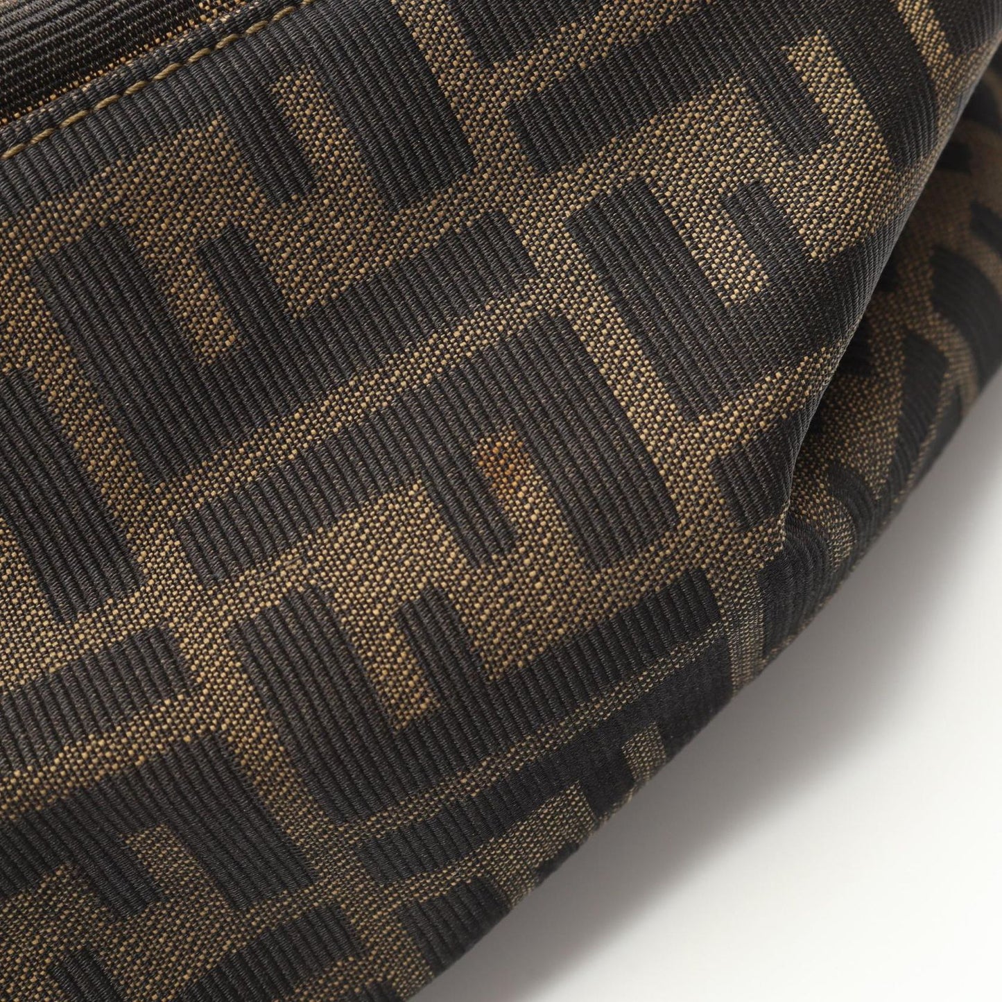 FENDI Zucca Canvas & Leather Tote Bag - Black/Khaki