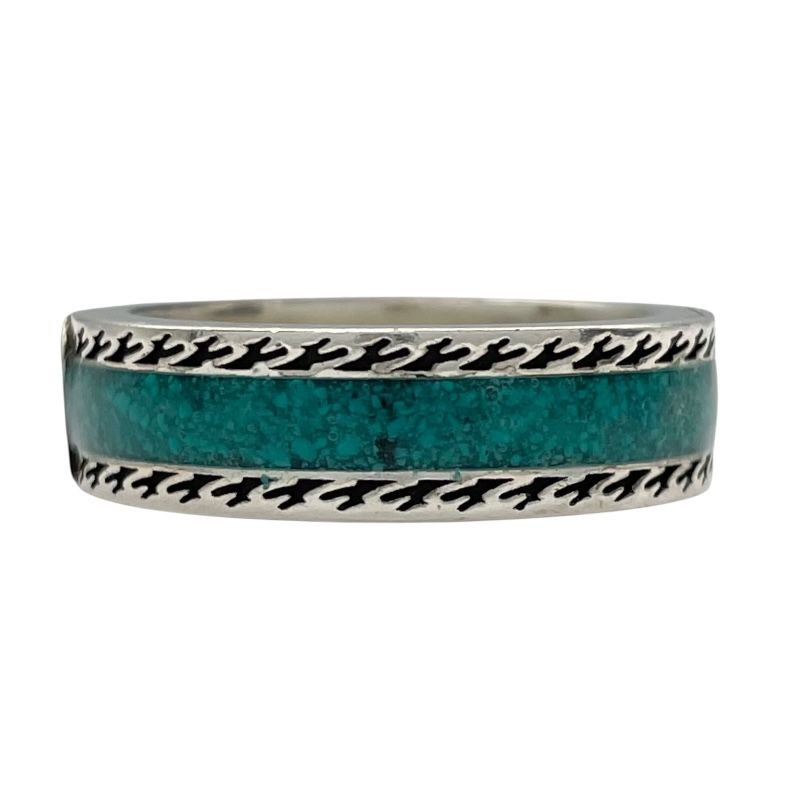 GUCCI Interlocking G Ring in Silver with Turquoise Enamel