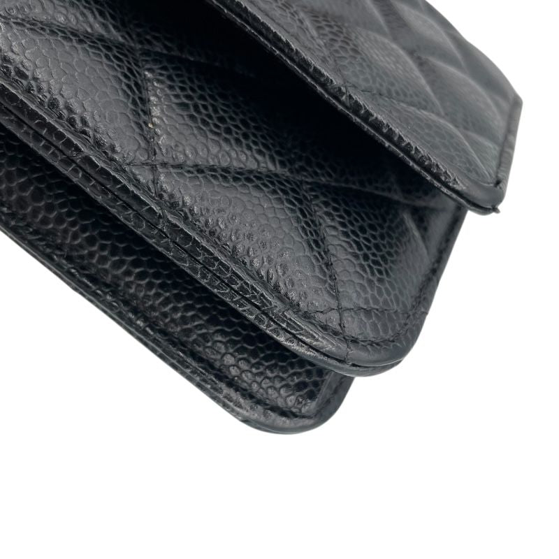 CHANEL Matelassé Chain Shoulder Bag AP0250 - Black Caviar Skin