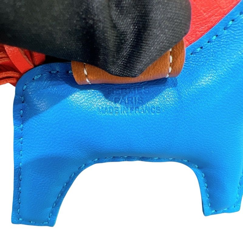 HERMES Rodeo PM Charm in Blue Zanzibar/Rose Texas/Gold