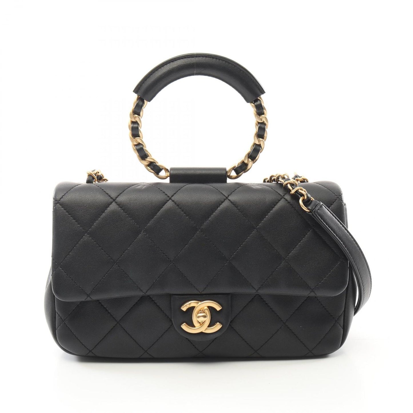CHANEL Matelassé Shoulder Bag in Black Lambskin - Timeless Elegance