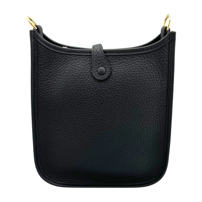 HERMES Evelyne TPM Black & Gold Togo Leather Shoulder Bag