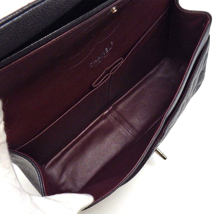CHANEL Classic Matelassé 30 Handbag - Black & Bordeaux Caviar Leather