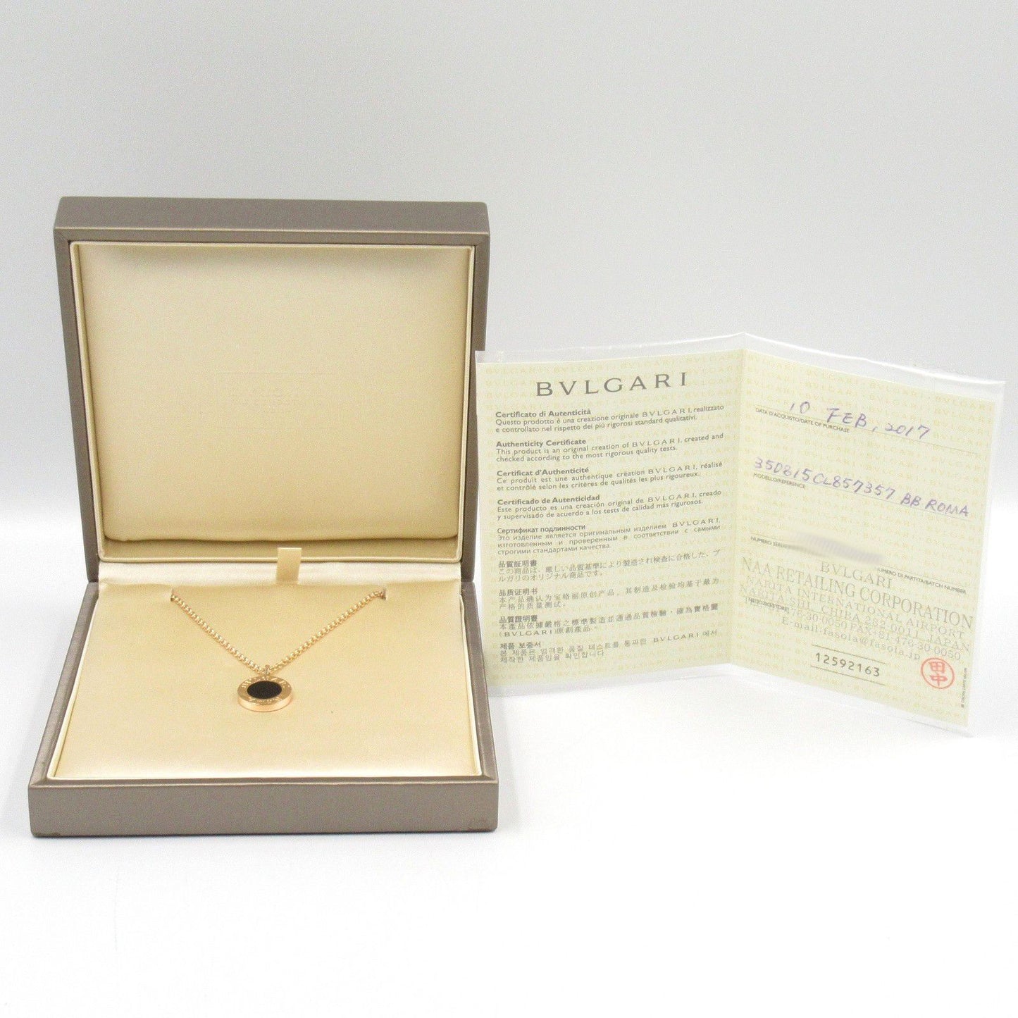 BVLGARI Bvlgari Necklace with Onyx and Diamonds in 18K Pink Gold