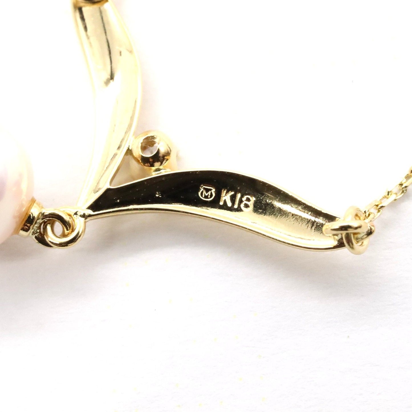 MIKIMOTO Pearl & Diamond Necklace in 18K Yellow Gold