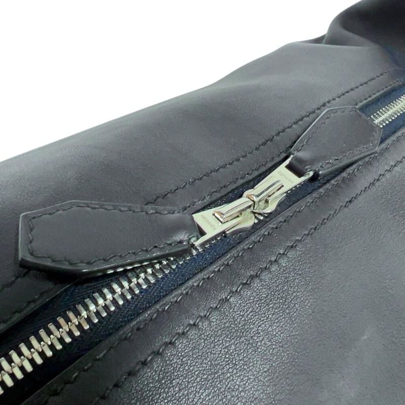 HERMES City Slide MM in Blue Nuit with Silver Hardware - 2016