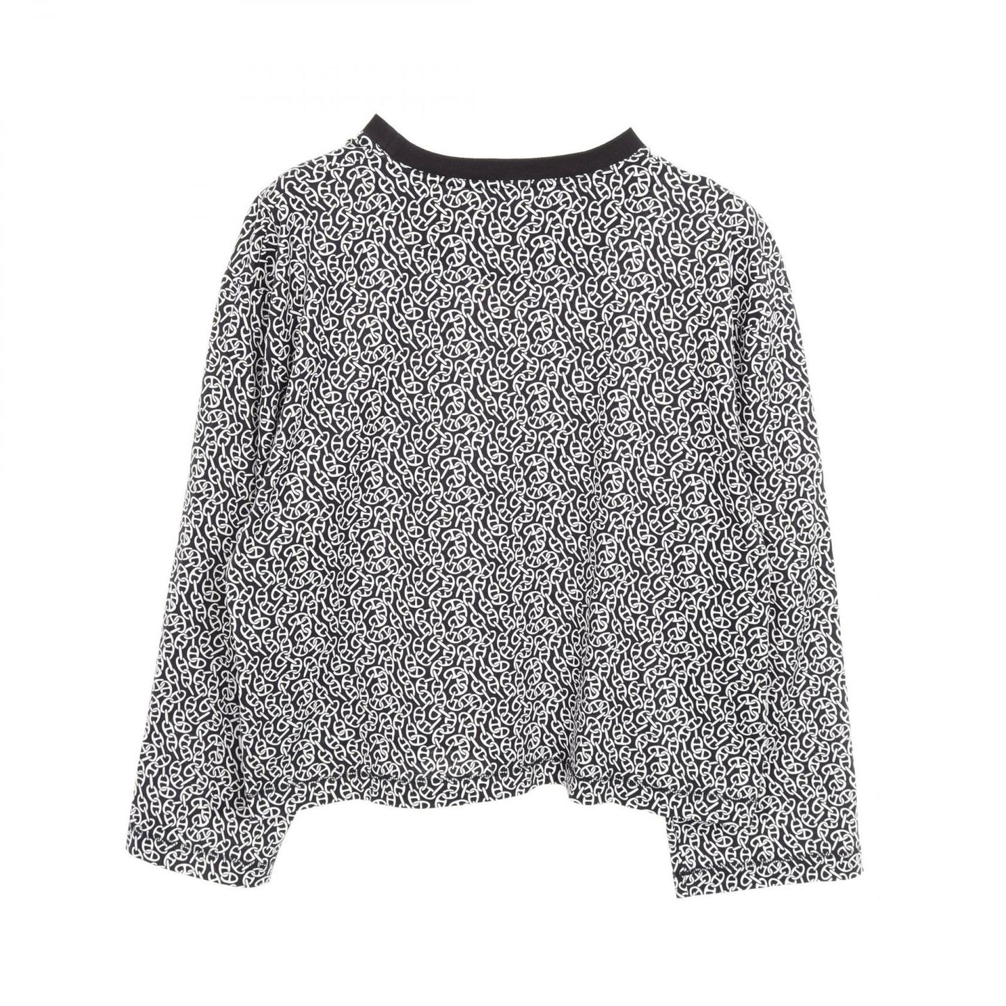 HERMES Naoussa Chaine Print Cotton T-Shirt - Navy - Size 42