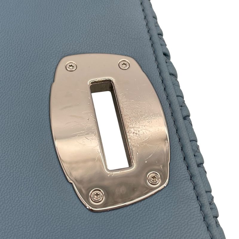 miu miu Nappa Crystal 2WAY Bag in Light Blue - Exquisite Craftsmanship