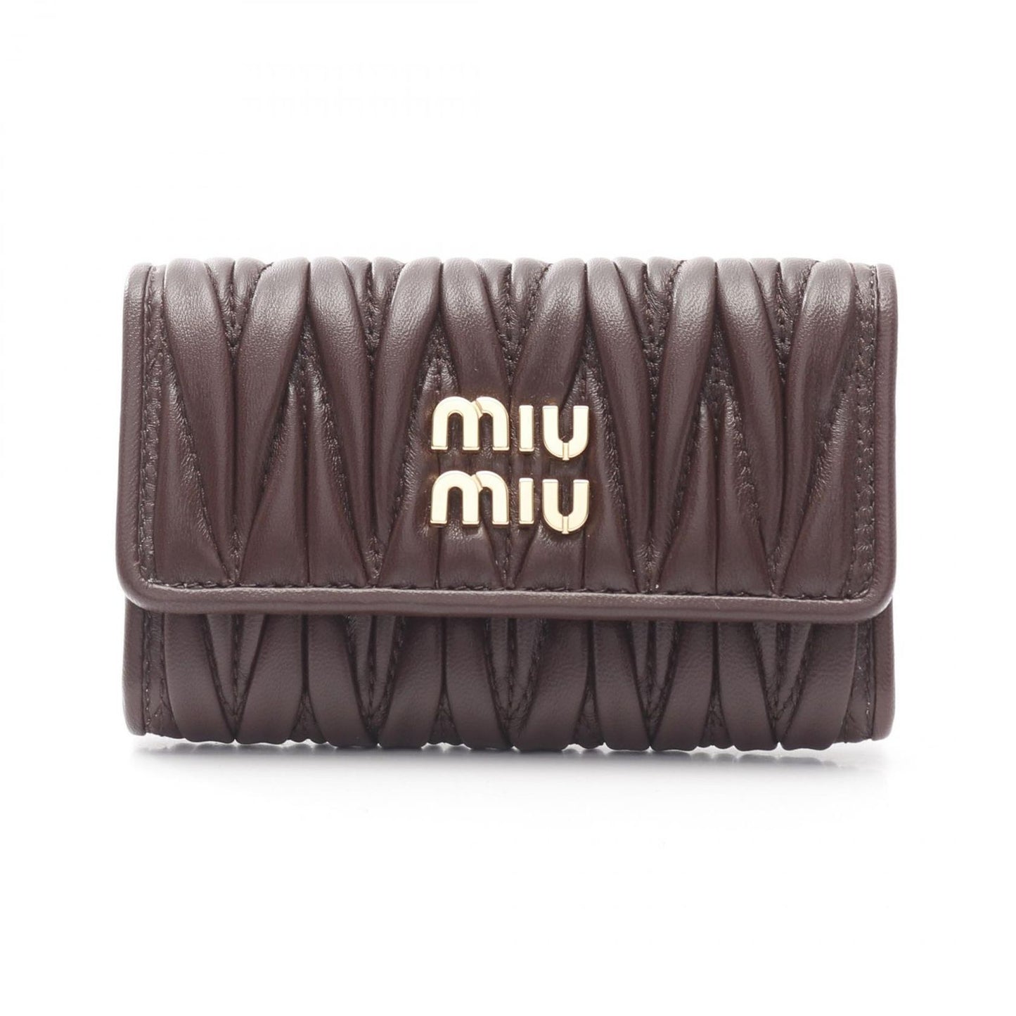 Miu Miu Matelassé Leather Key Case in Brown - Exquisite Craftsmanship