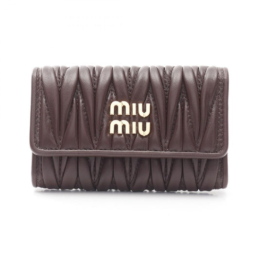 Miu Miu Matelassé Leather Key Case in Brown - Exquisite Craftsmanship