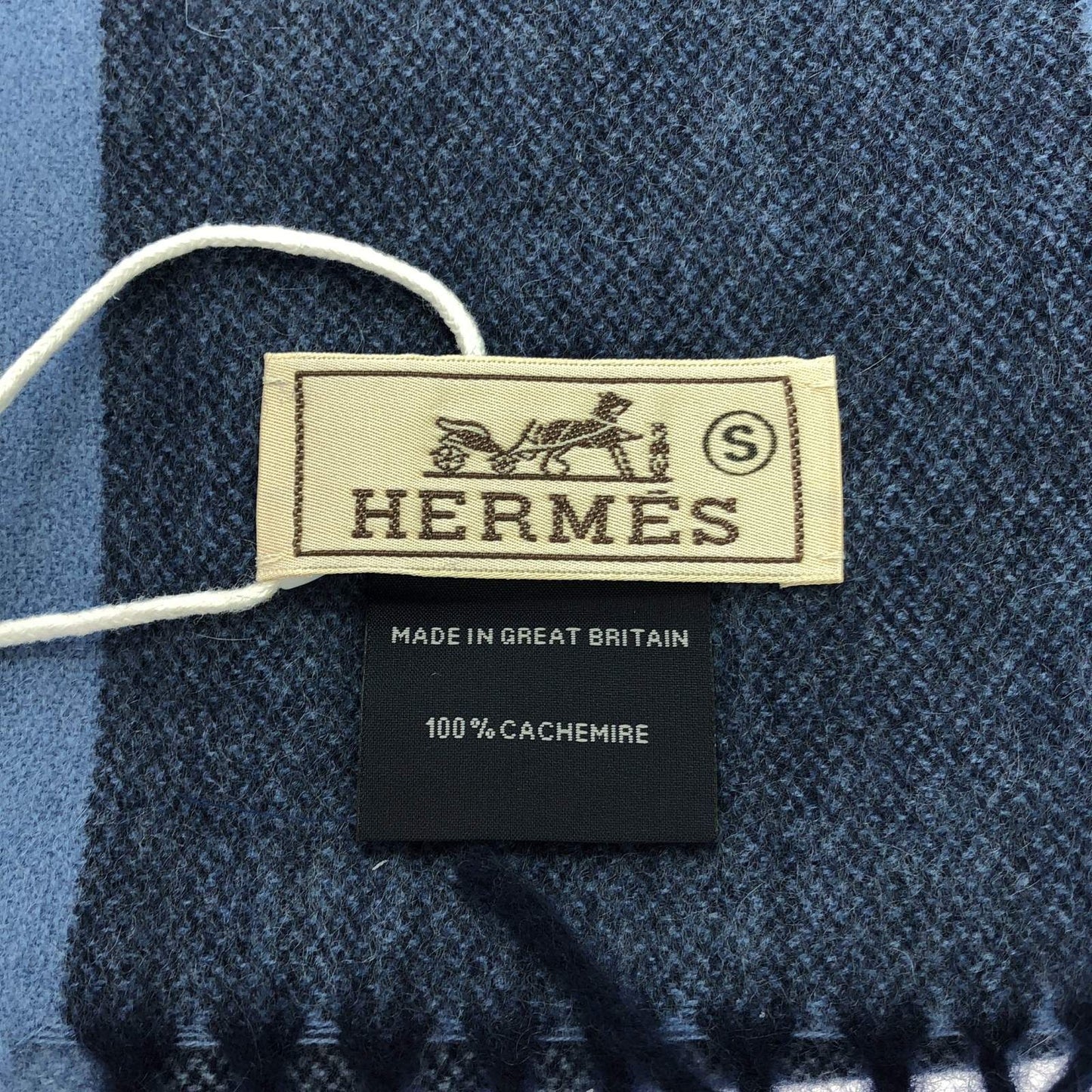 HERMES Cashmere Scarf in Elegant Blue - Timeless Luxury