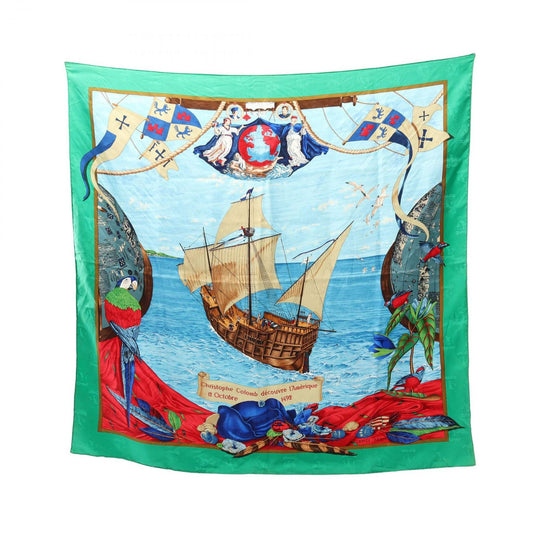 HERMES Silk Scarf - Christophe Colomb Decouvre 1 Amerique 1492