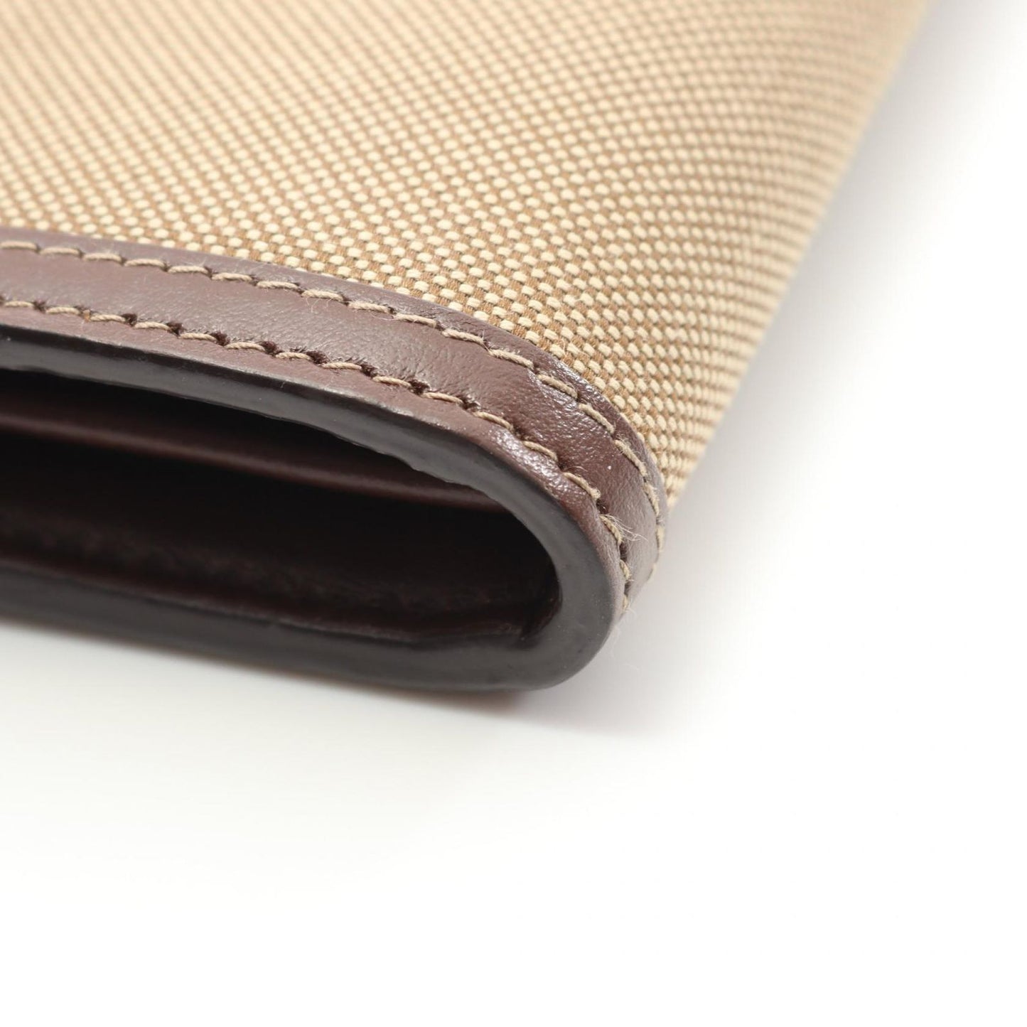 PRADA Logo Jacquard Round Long Wallet in Beige/Dark Brown