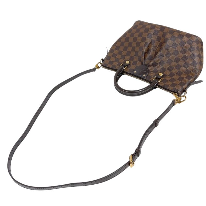 Louis Vuitton Siena PM Brown Damier Shoulder Bag with Gold Hardware