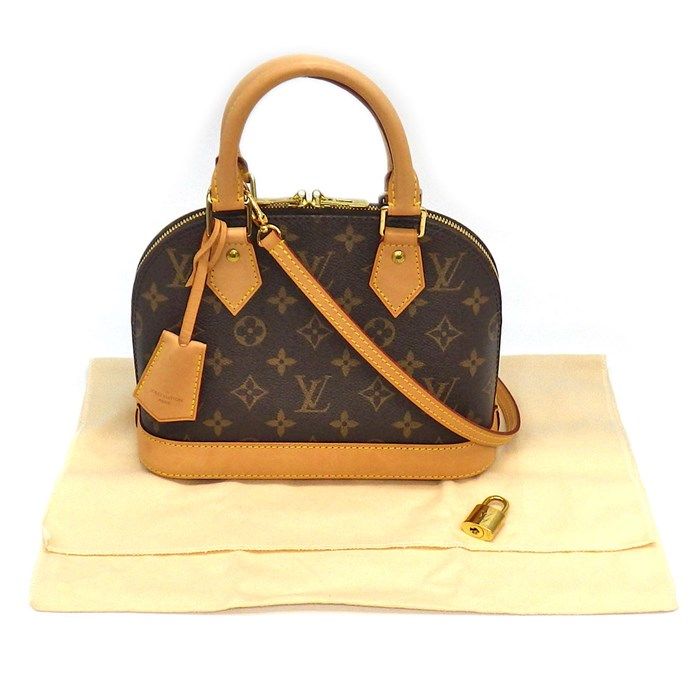 Louis Vuitton Alma BB Handbag - Monogram Canvas, Brown, Gold Hardware