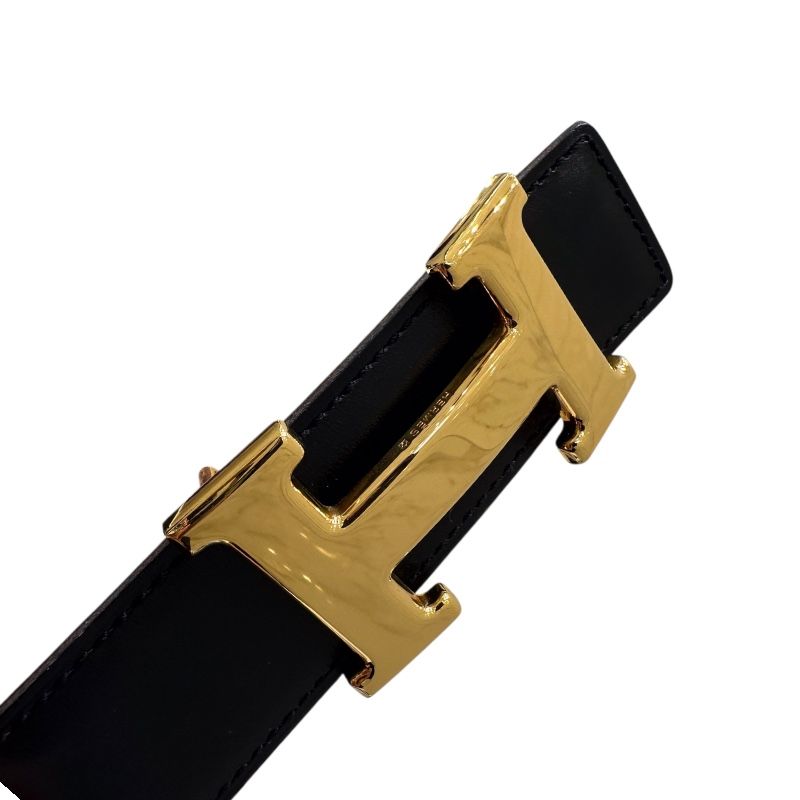 HERMES Constance Belt in Black Box Calf & Epson Leather