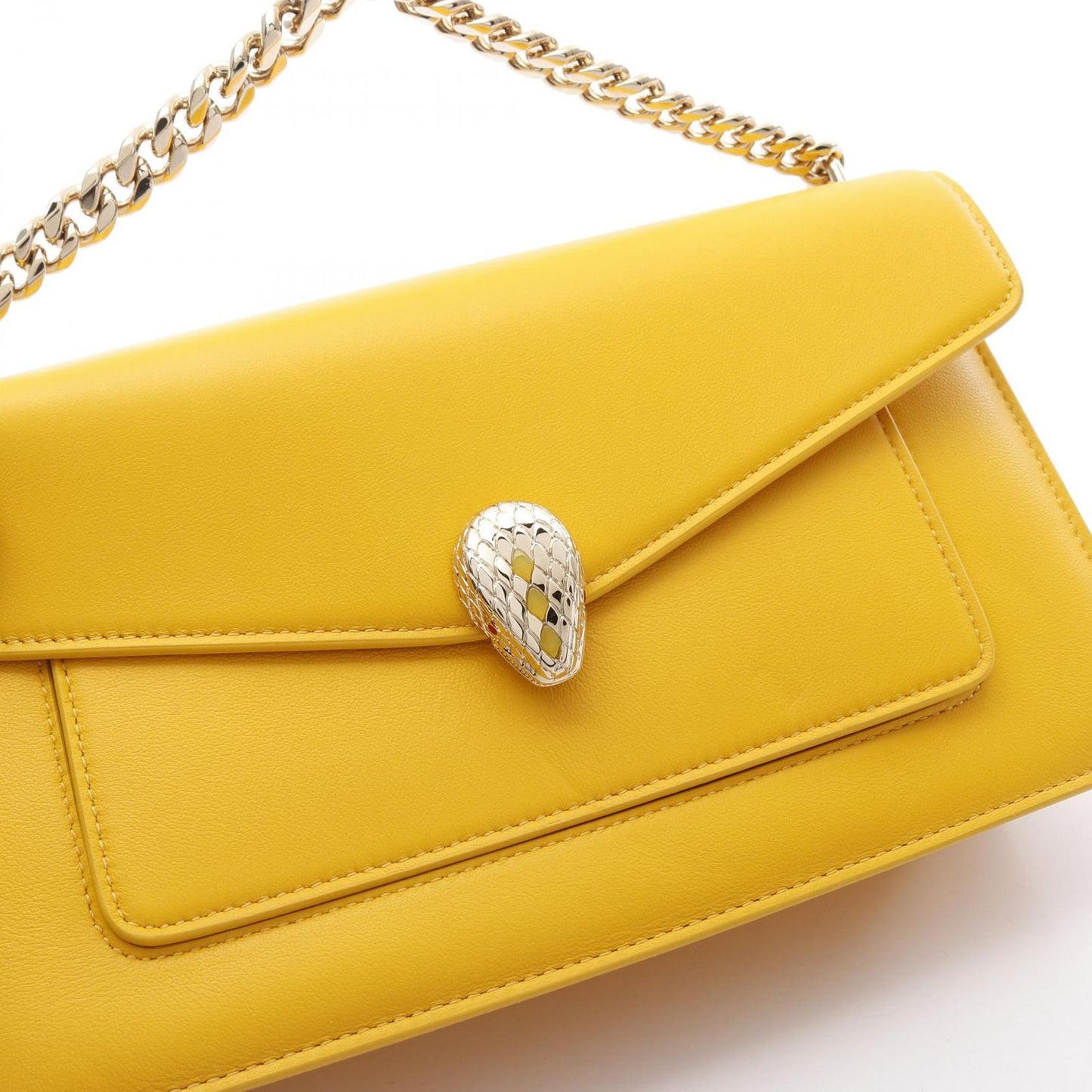 BVLGARI Serpenti Forever Yellow Leather Handbag - Exquisite Craftsmanship