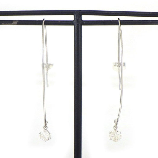 Elegant Diamond Drop Hook Earrings in K18 White Gold - 0.44ct