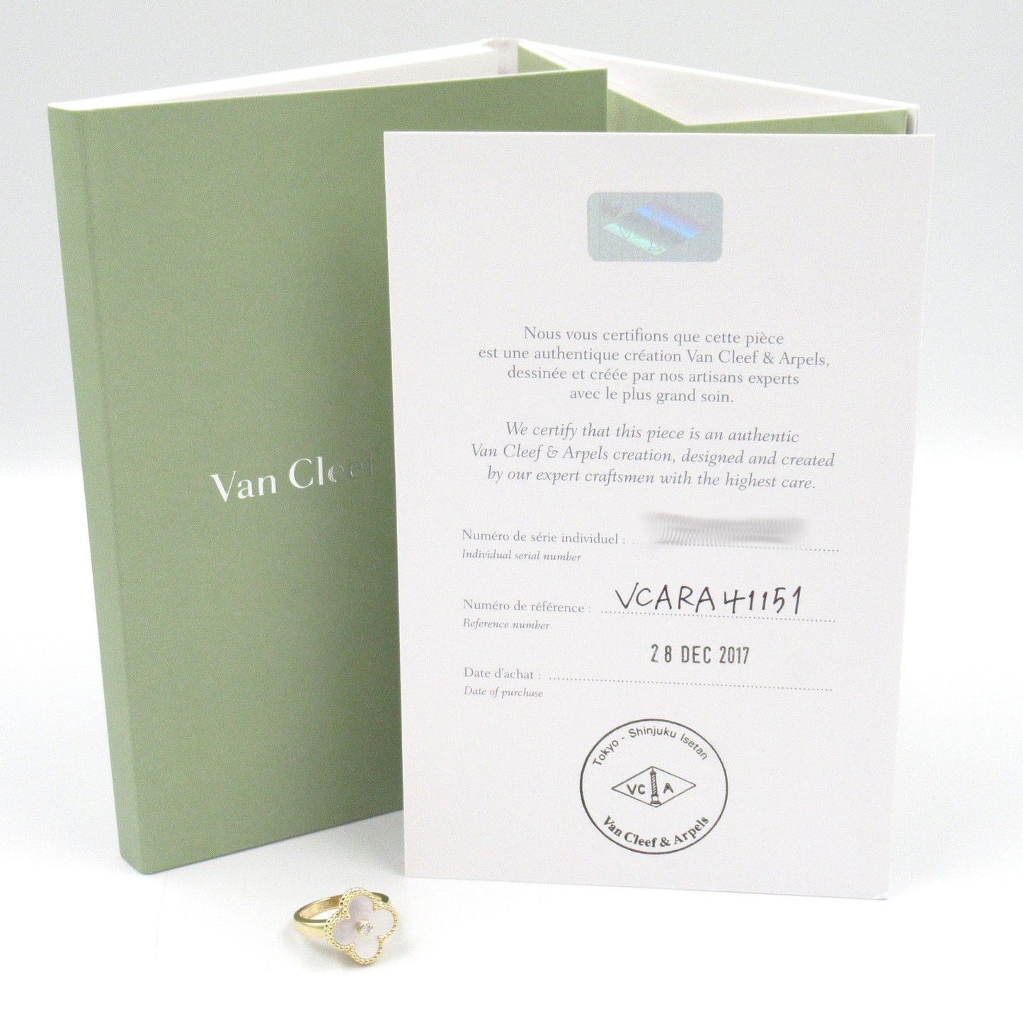 Van Cleef & Arpels Vintage Alhambra Mother of Pearl Ring in 18K Gold