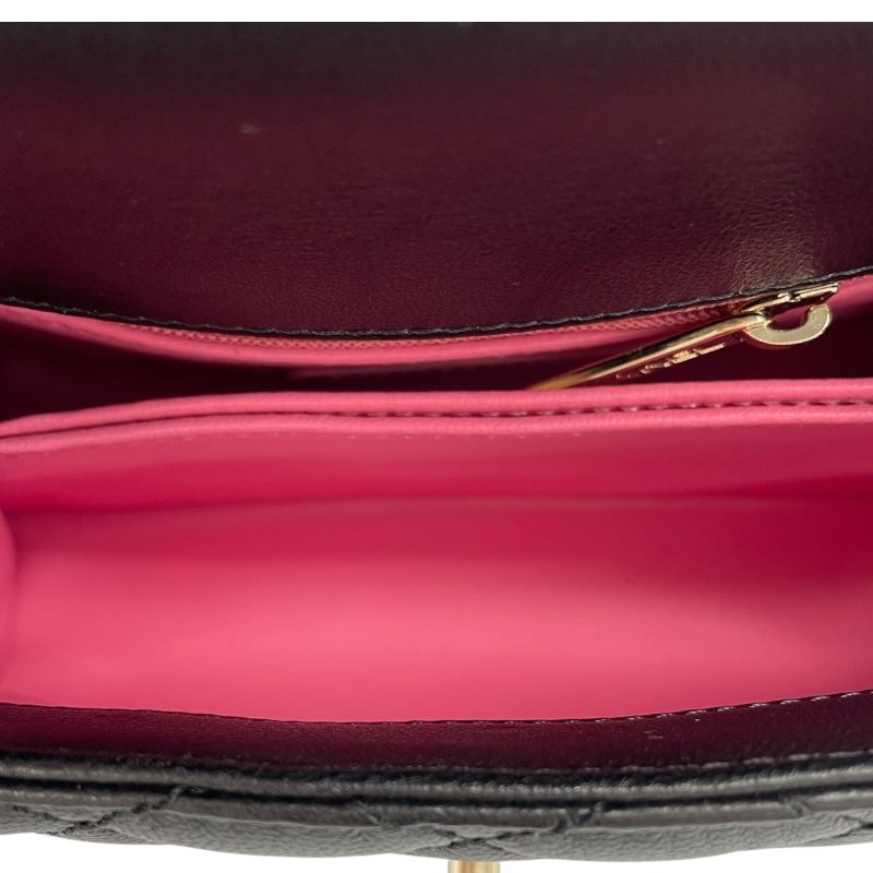 CHANEL Coco Handle XXS Black Lambskin Shoulder Bag with Gold Hardware