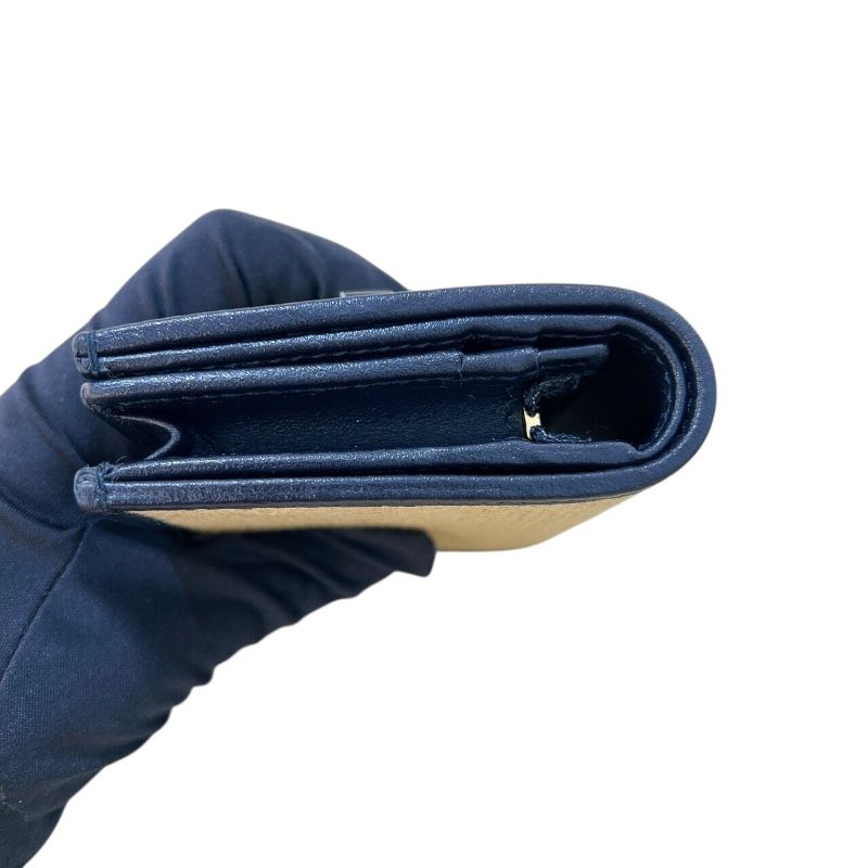 GUCCI Horsebit Compact Wallet in Brown/Navy Canvas & Leather