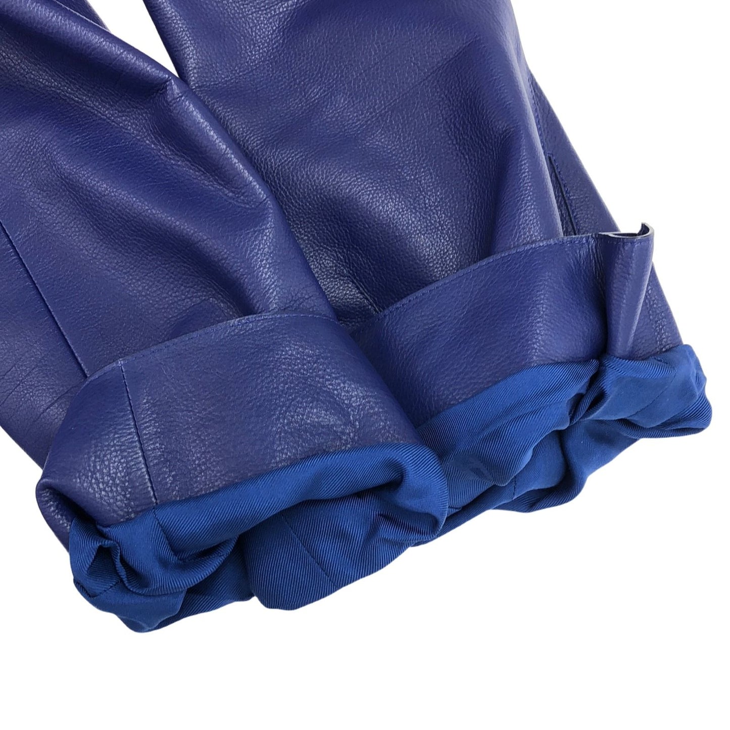 HERMES Blue Calf Leather Coat - Timeless Elegance
