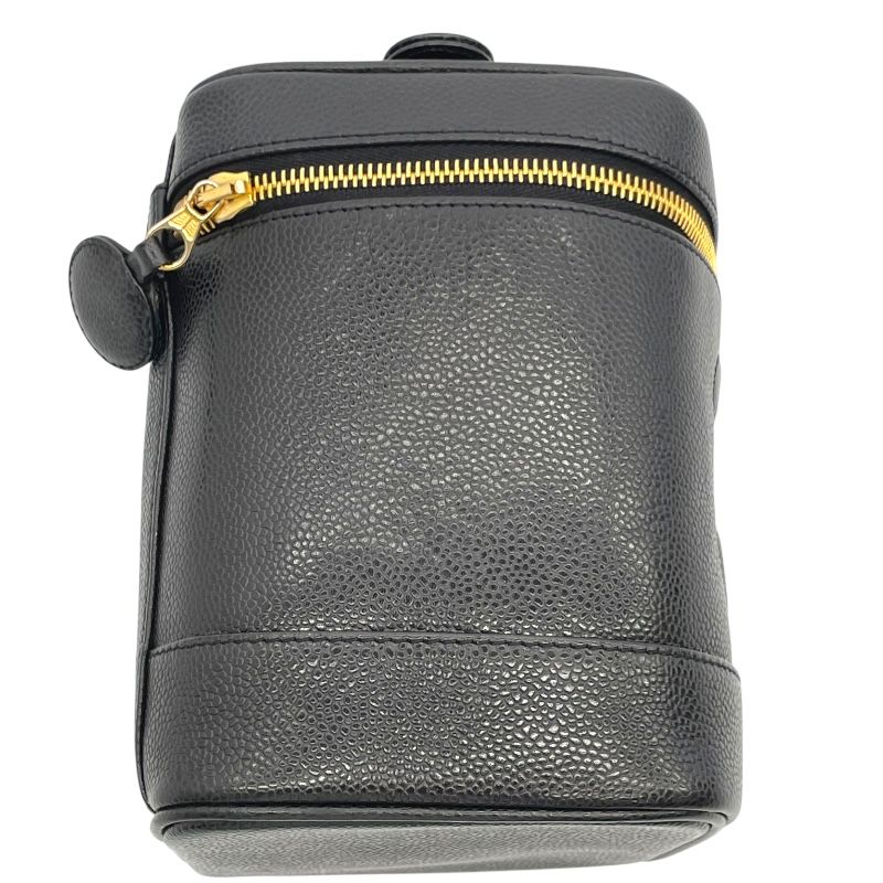 CHANEL Coco Mark Vanity Bag A01998 in Black Caviar Leather