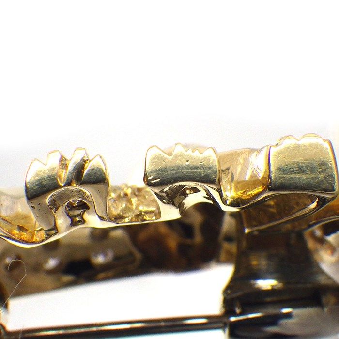 Exquisite Diamond Elephant Motif Brooch in K18 Yellow Gold