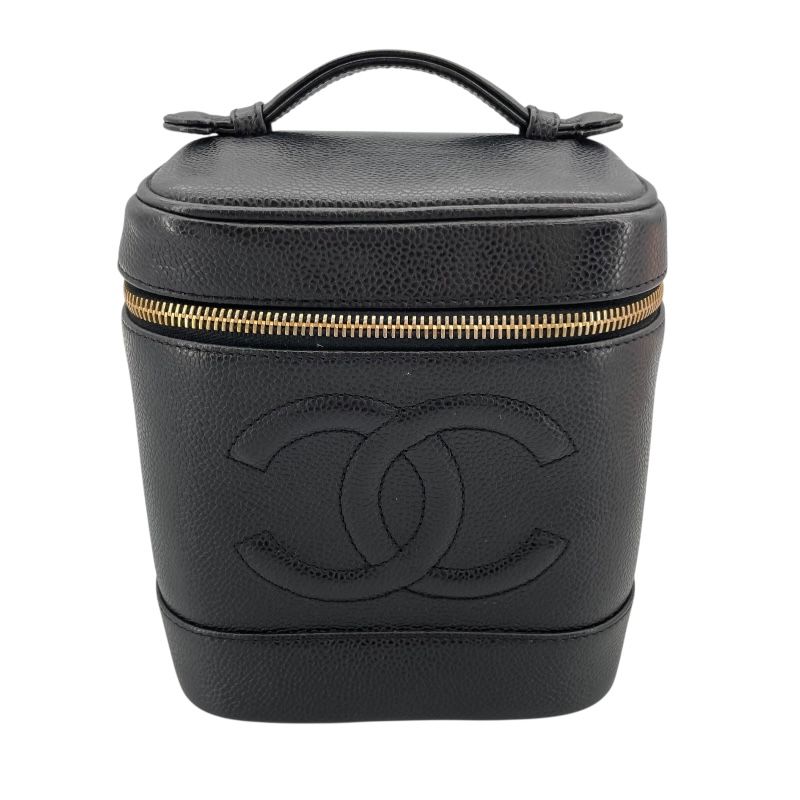 CHANEL Vanity A01998 Black Caviar Skin Handbag - Timeless Elegance