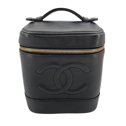 CHANEL Vanity A01998 Black Caviar Skin Handbag - Timeless Elegance