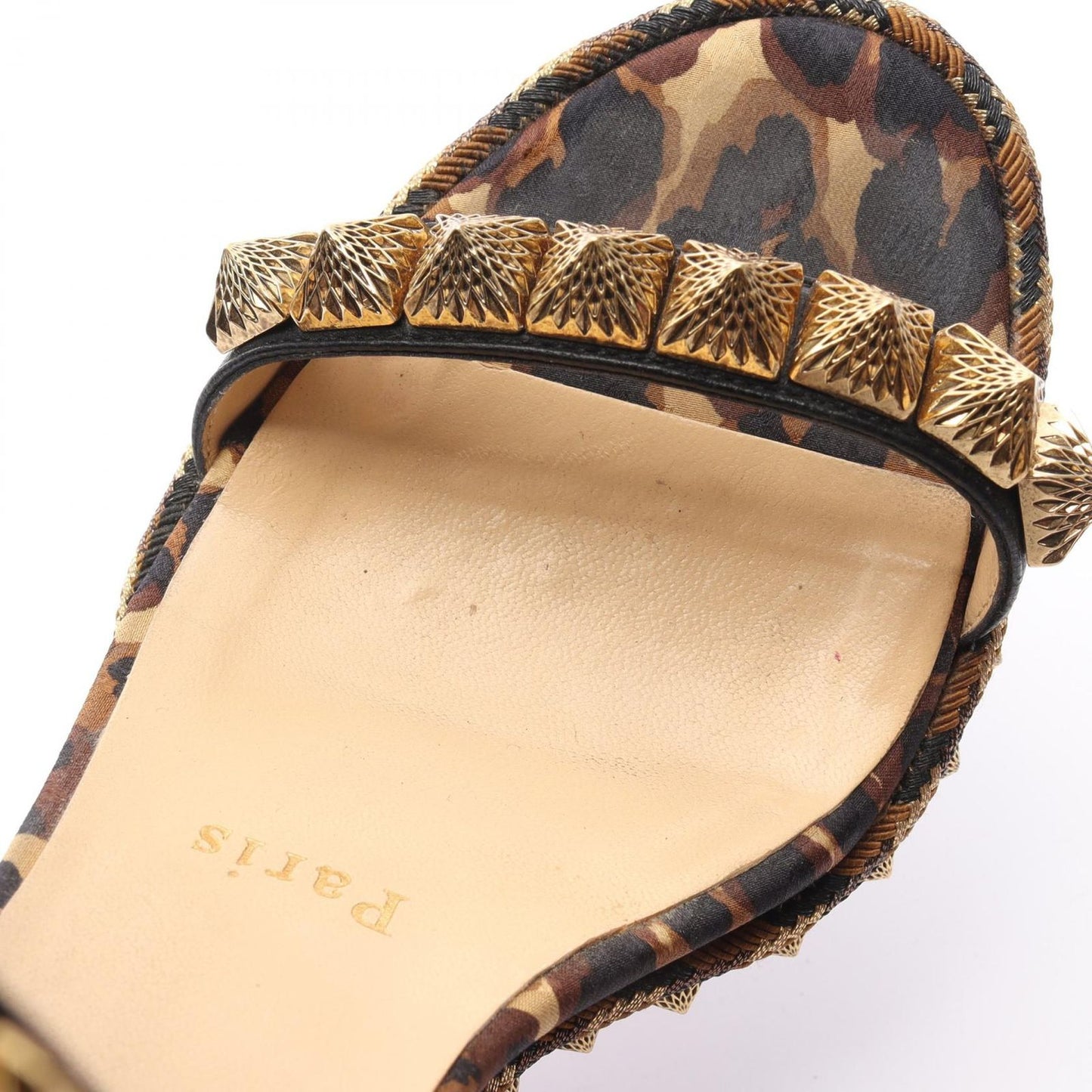 Christian Louboutin Brown & Black Leather Wedge Sandals - Size 35