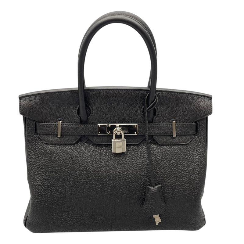 HERMES Birkin 30 U Stamp Black Togo Leather Handbag with Silver Hardware