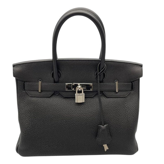 HERMES Birkin 30 U Stamp Black Togo Leather Handbag with Silver Hardware